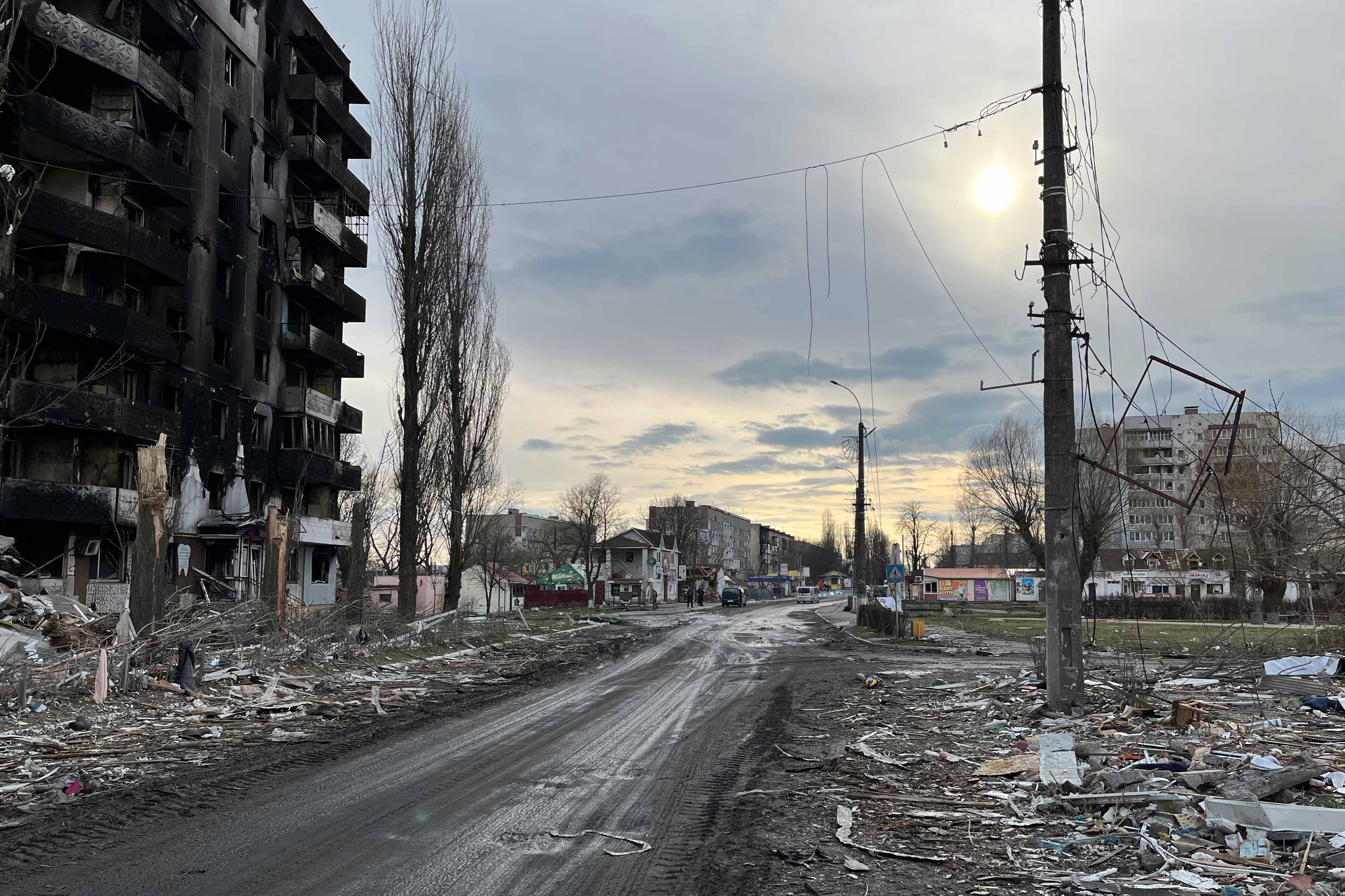 Borodyanka, a settlement in the Kyiv Oblast has endured heavy bombardment by the Russian forces. © IWPR