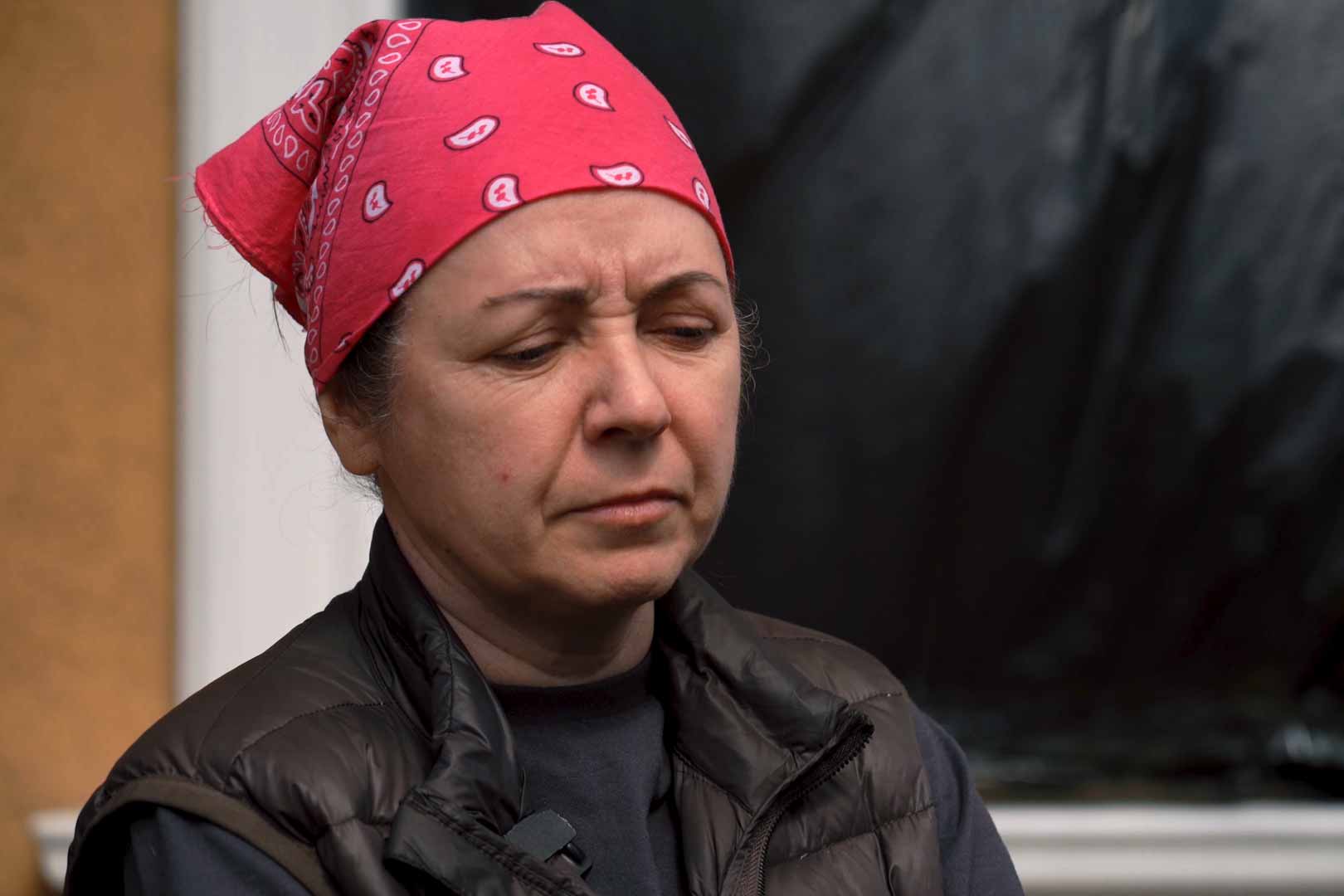 Iinga Suslova, whose husband Vadym was killed by a Russian sniper. © IWPR